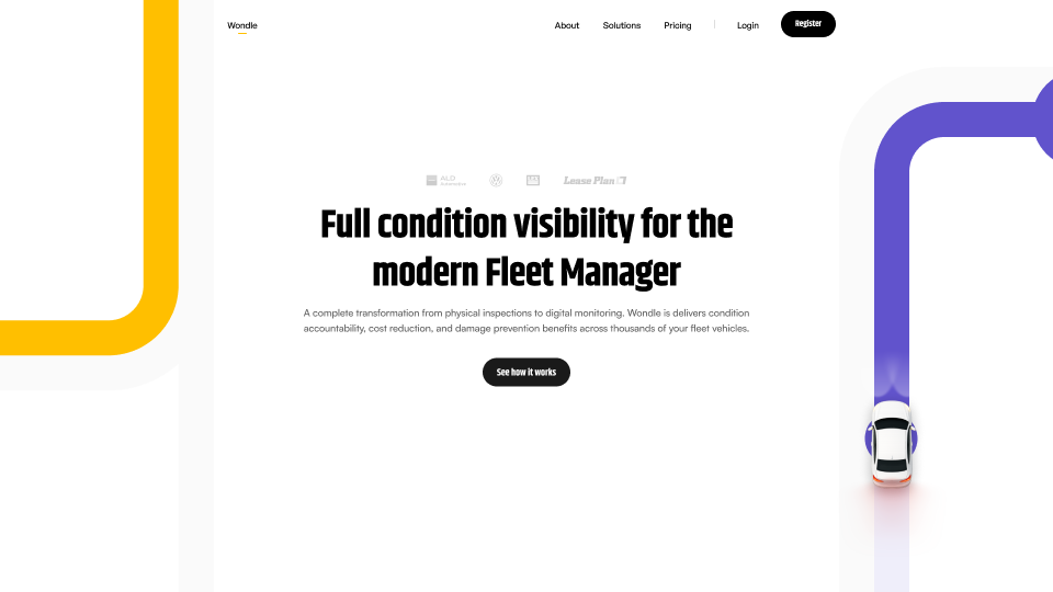 Floating image of a landing page design by Ask a Designer