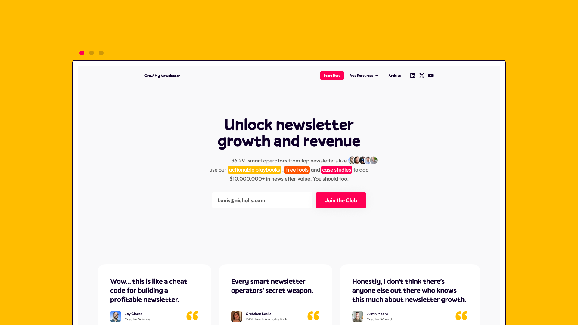 Floating example of landing page design by Ask a Designer