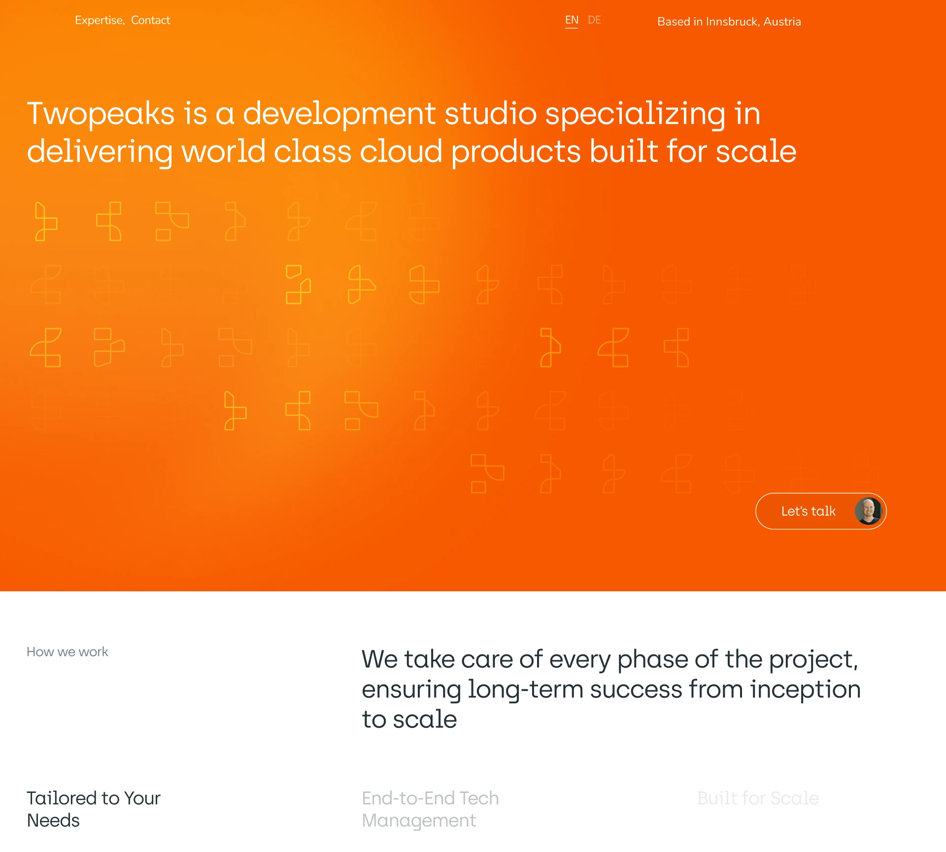 Floating example of landing page design by Ask a Designer