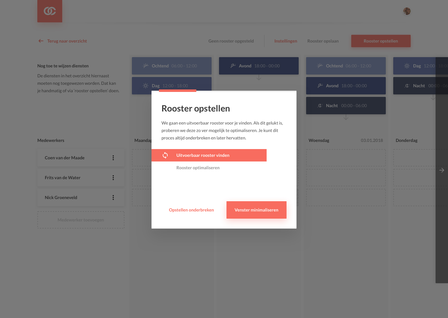 An example of product design for a work shift scheduler SaaS